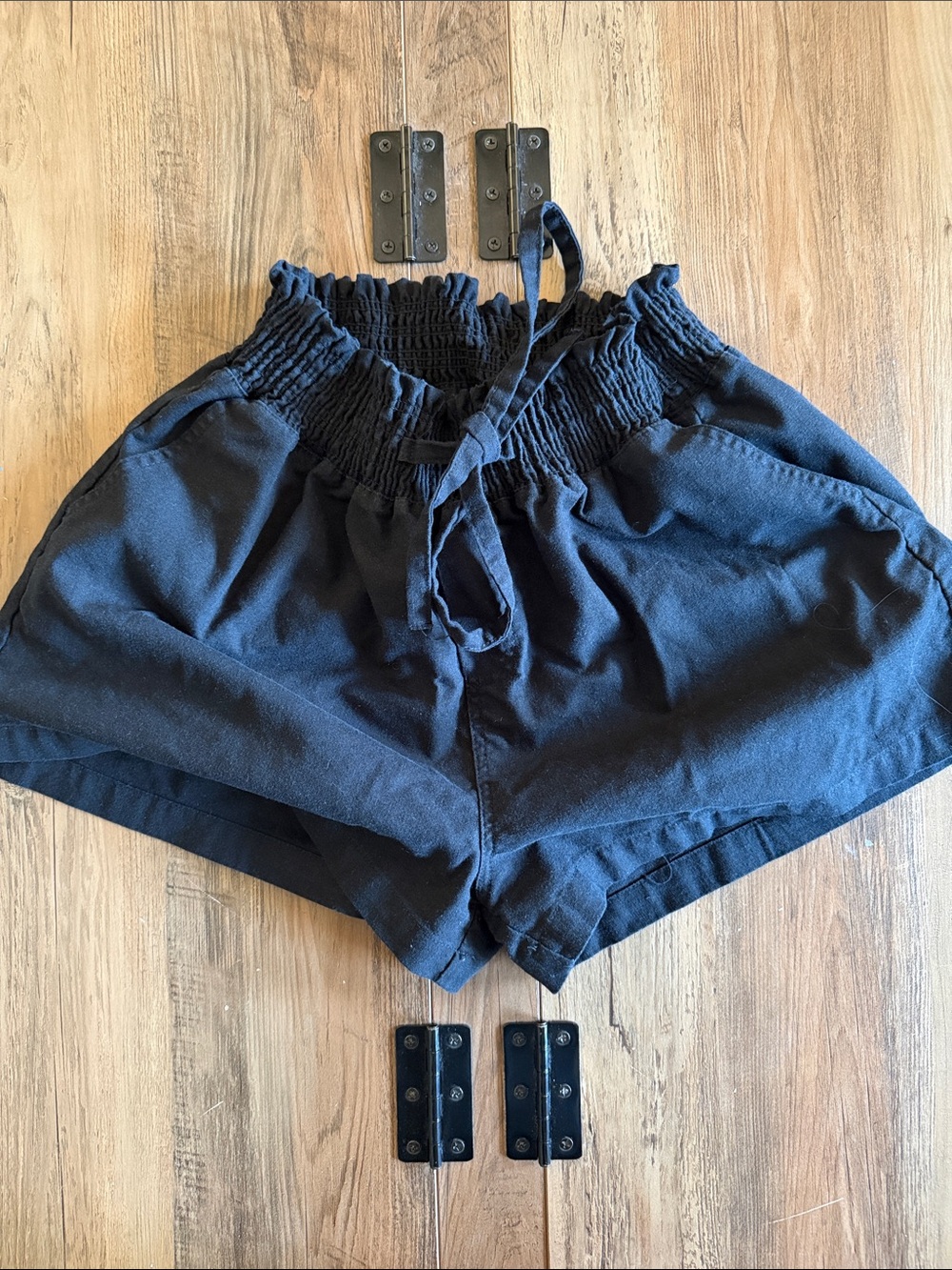 Comfort Drawstring High-Waist Black Women's Shorts
